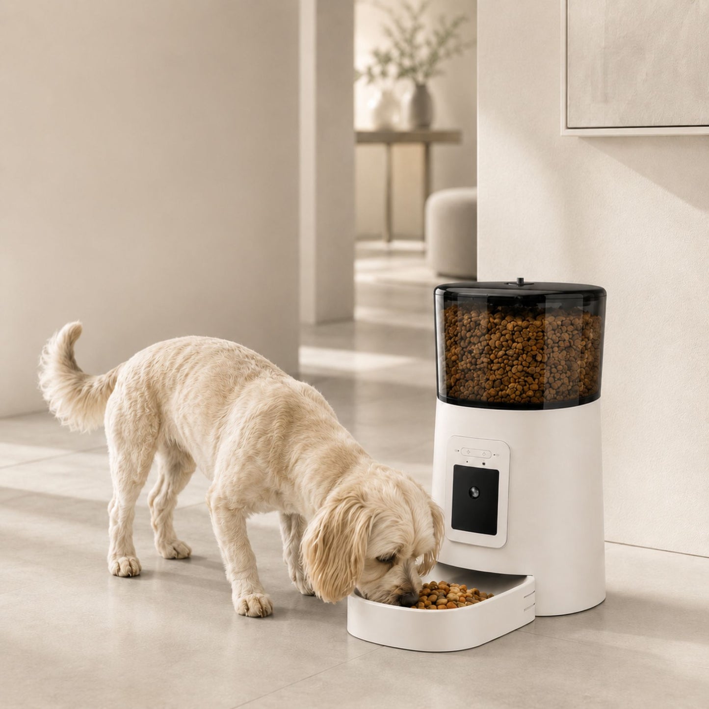 Automatic Smart Pet Feeder for Cats & Dogs with WiFi App Control, Timed Meals, Portion Scheduling and Voice Recording