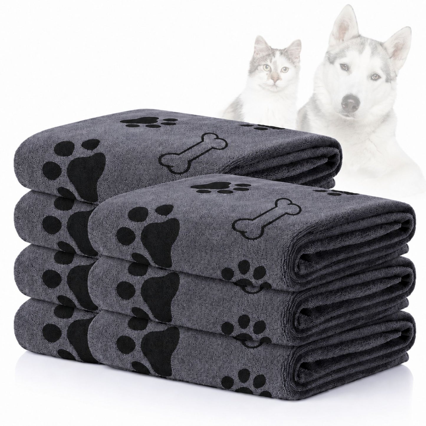 Microfiber Towel for Dogs and Cats, Quick-Drying Absorbent Pet Bath Towel (1 PC)