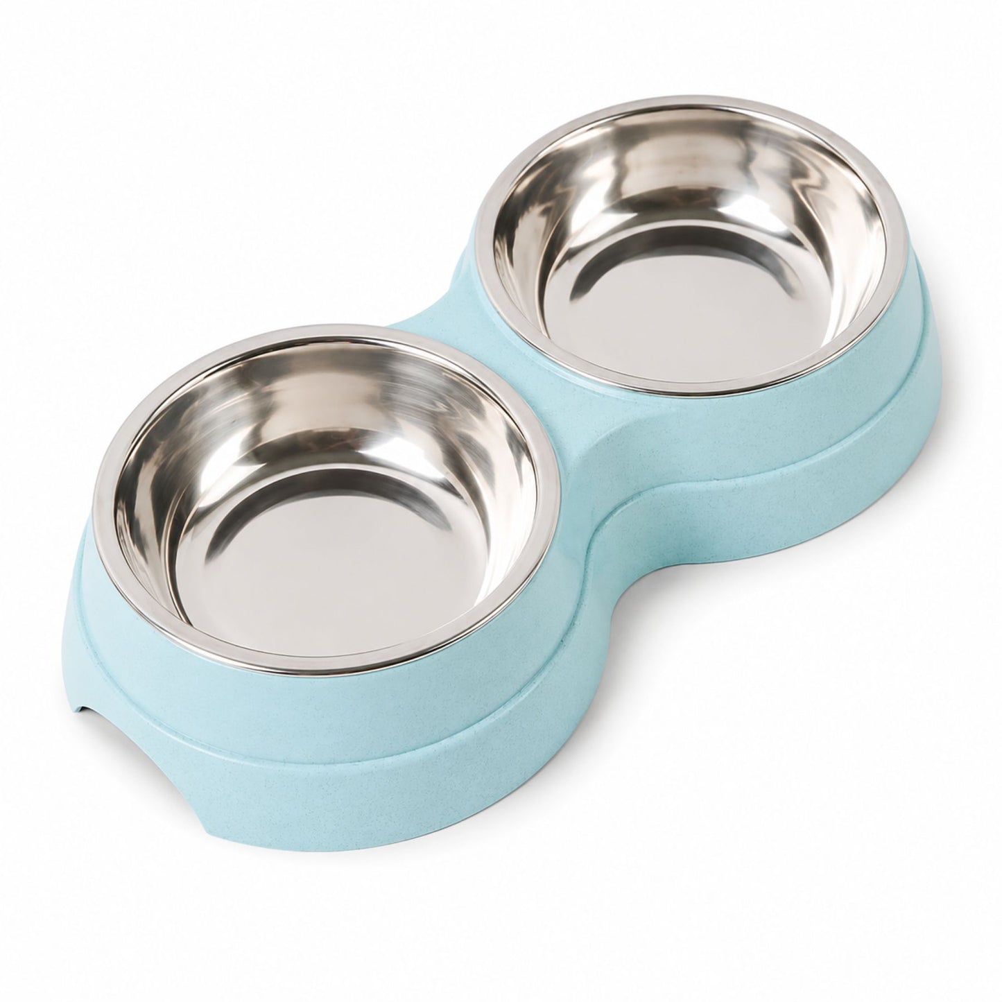 Premium Double Pet Feeding Bowl with Removable Stainless Steel Bowls – Food & Water Dish for Cats and Small Dogs