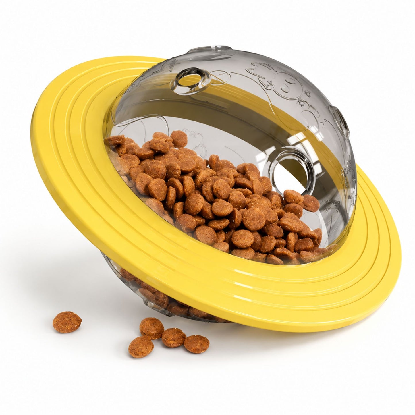 Interactive Dog Treat Dispenser Toy, Slow Feeder Puzzle Bowl and Flying Disc Pet Food Toy