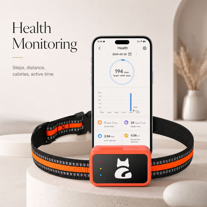 4G GPS Pet Tracker Collar with Mobile App, Real-Time Location Device for Dogs and Cats