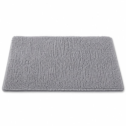 Absorbent Microfiber Dog Door Mat for Muddy Paws – Grey Washable Non-Slip Pet Mat