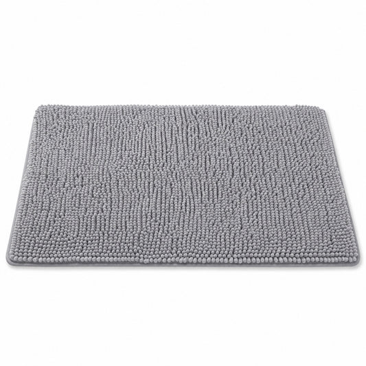 Absorbent Microfiber Dog Door Mat for Muddy Paws – Grey Washable Non-Slip Pet Mat