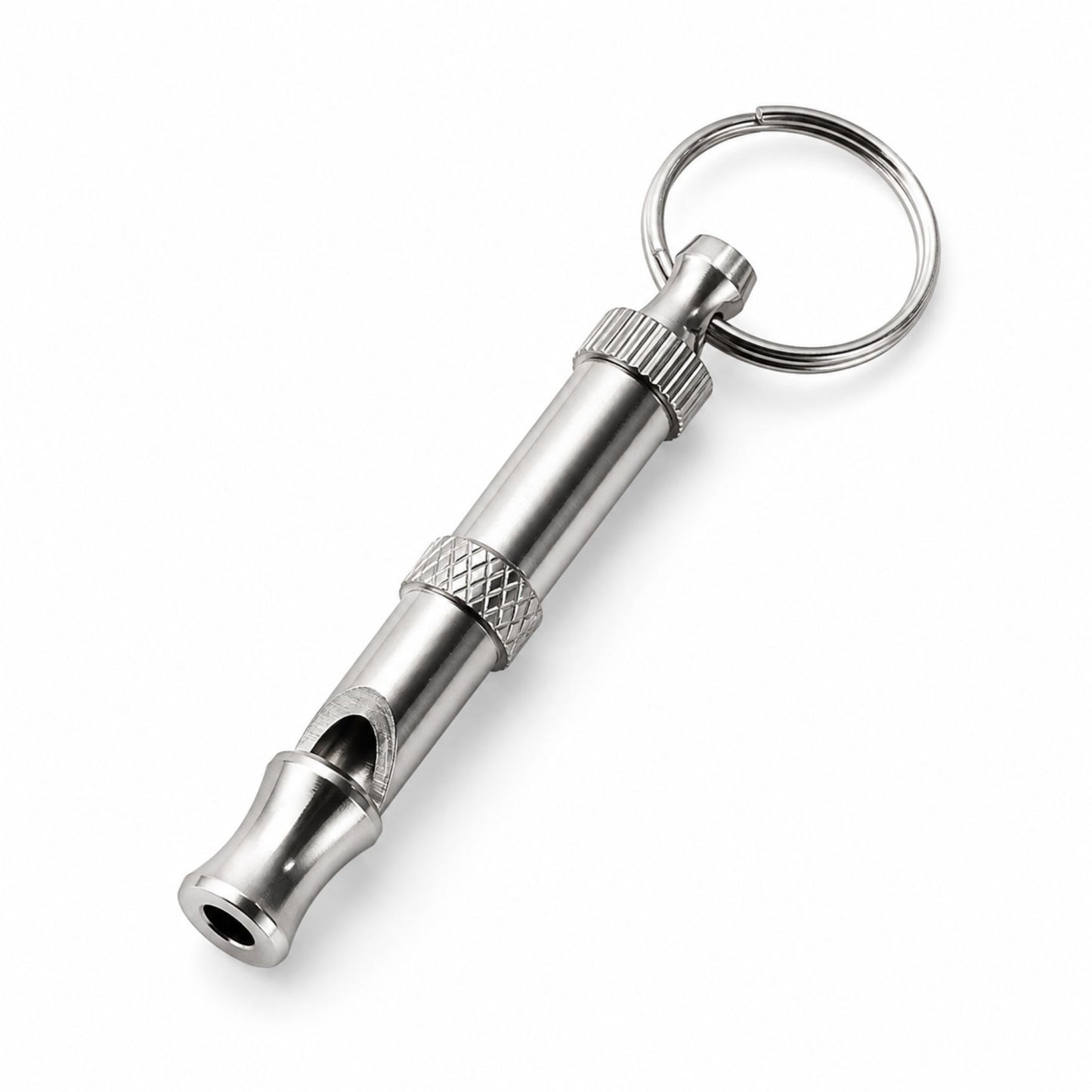 Adjustable Dog Training Whistle with Keychain – Silver Metal Recall & Bark Control Training Tool