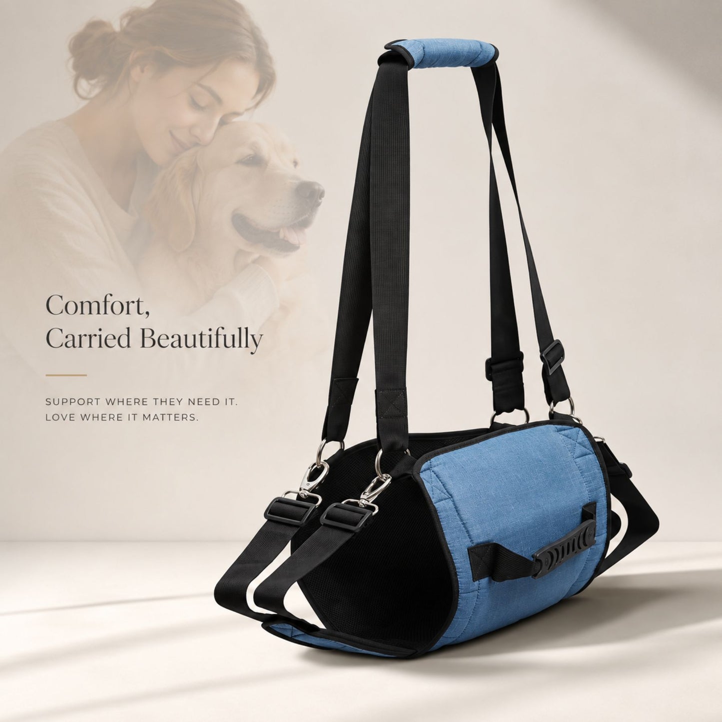 Adjustable Full-Body Dog Lift Support Harness with Shoulder Strap