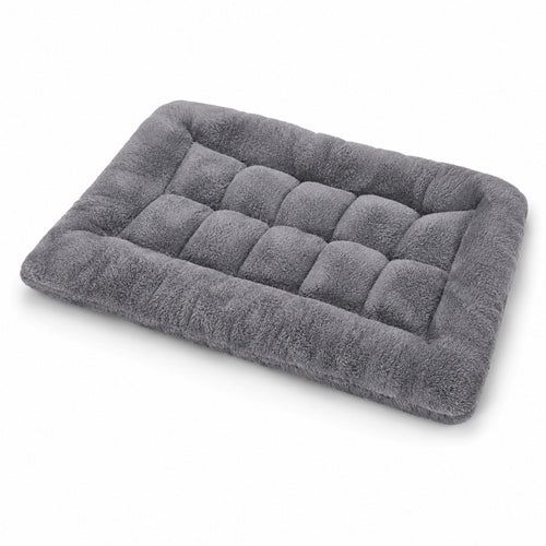 CloudRest Plush Dog Bed | Extra Soft Grey Pet Sofa Mat for Small, Medium & Large Dogs