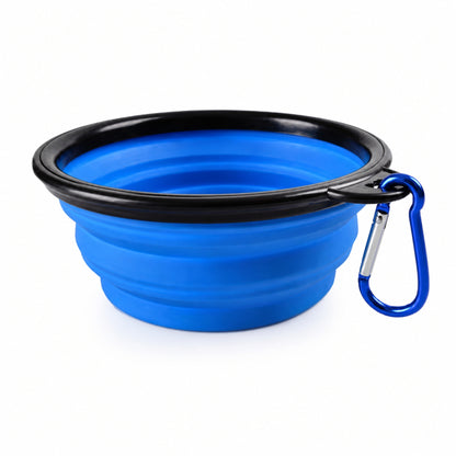 Collapsible Pet Travel Bowl for Dogs & Cats – Portable Silicone Water & Food Bowl with Carabiner