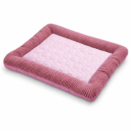 Cooling Dog Bed Mat with Raised Edges – Breathable Pet Cooling Pad with Soft Cushion Support, Washable Pet Bed for Small Medium Large Dogs