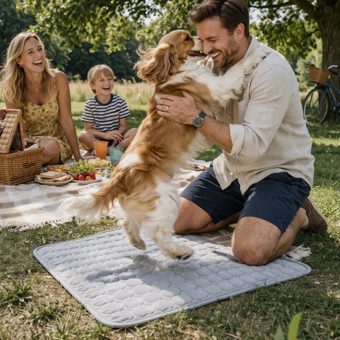 Cooling Pet Mat for Dogs and Cats – Breathable Summer Dog Cooling Pad, Lightweight Washable Pet Bed Mat for Indoor and Outdoor Use