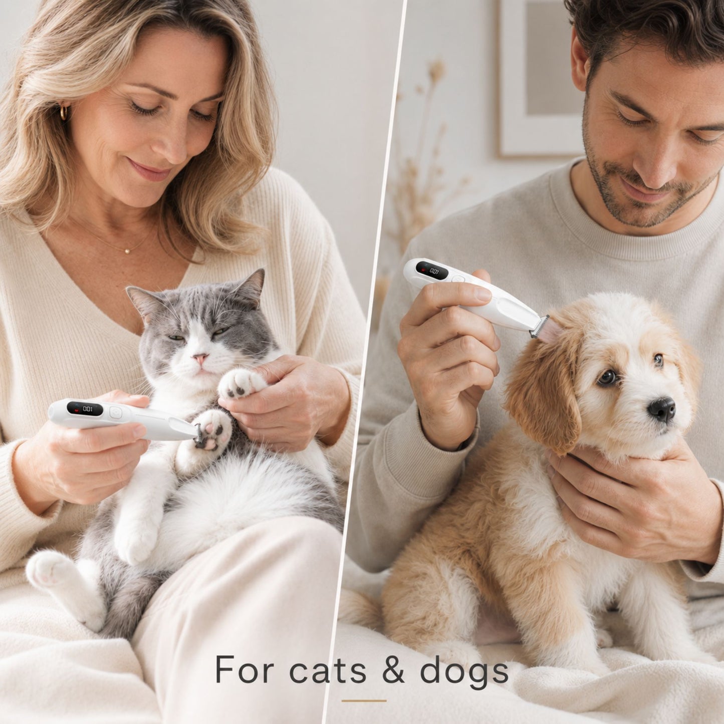 Cordless LED Pet Paw Hair Trimmer for Dogs and Cats – Precision Grooming Clipper