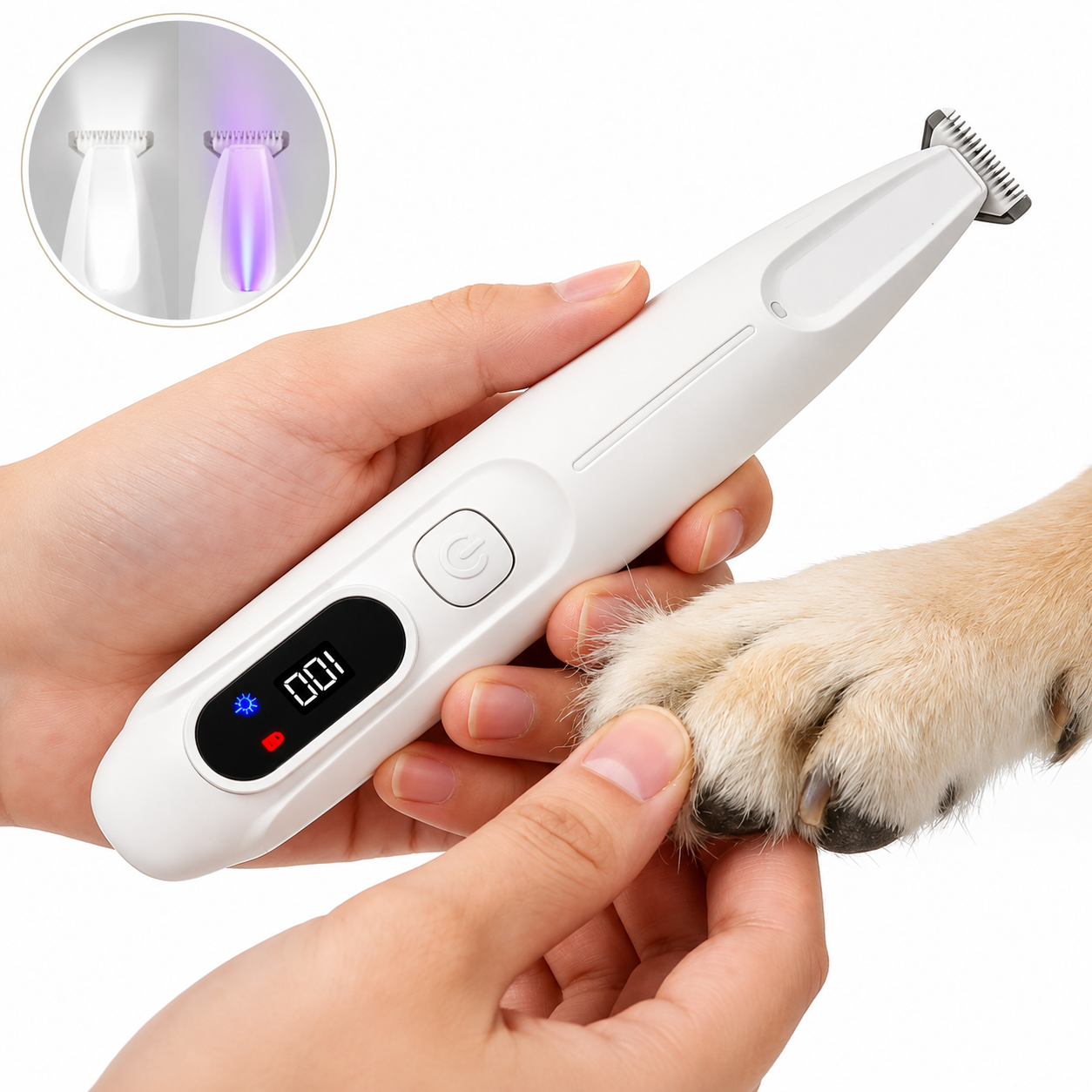 Cordless LED Pet Paw Hair Trimmer for Dogs and Cats – Precision Grooming Clipper