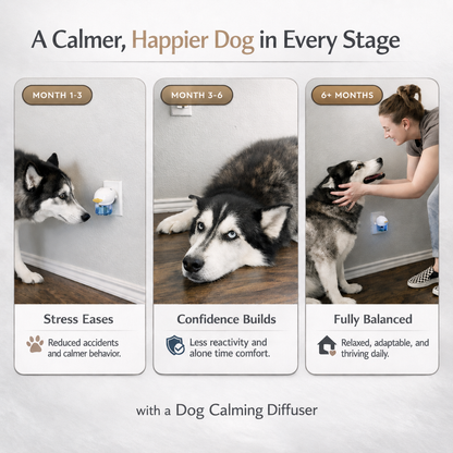 Dog Calming Plug-In Diffuser Set with 48 ml Soothing Liquid, Up to 30 Days of Comfort