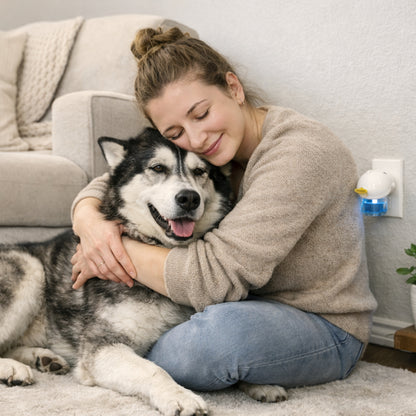 Dog Calming Plug-In Diffuser Set with 48 ml Soothing Liquid, Up to 30 Days of Comfort