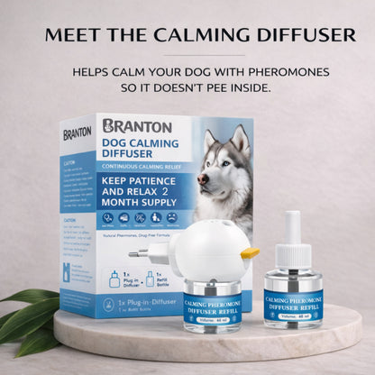Dog Calming Plug-In Diffuser Set with 48 ml Soothing Liquid, Up to 30 Days of Comfort