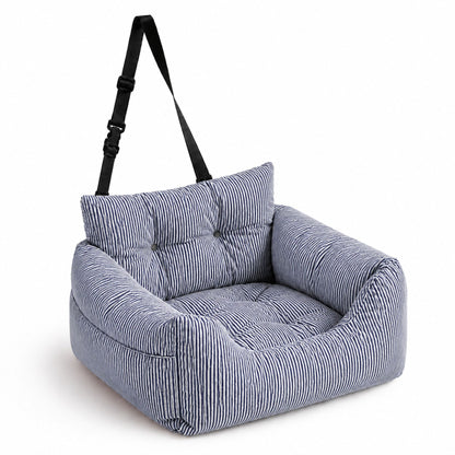 Dog Car Seat Bed with Secure Strap, Portable Pet Booster Seat for Small Dogs and Cats