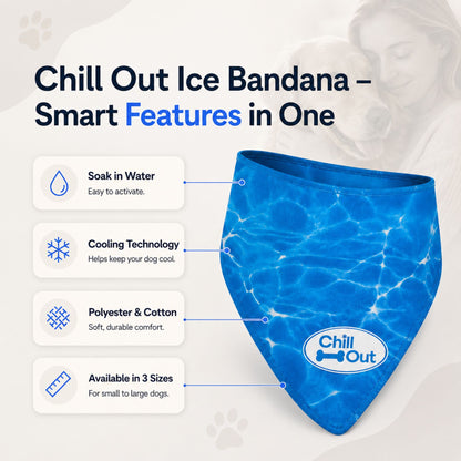 Dog Cooling Bandana Reusable Pet Cooling Scarf for Summer Walks, Outdoor Play & Warm Weather Comfort