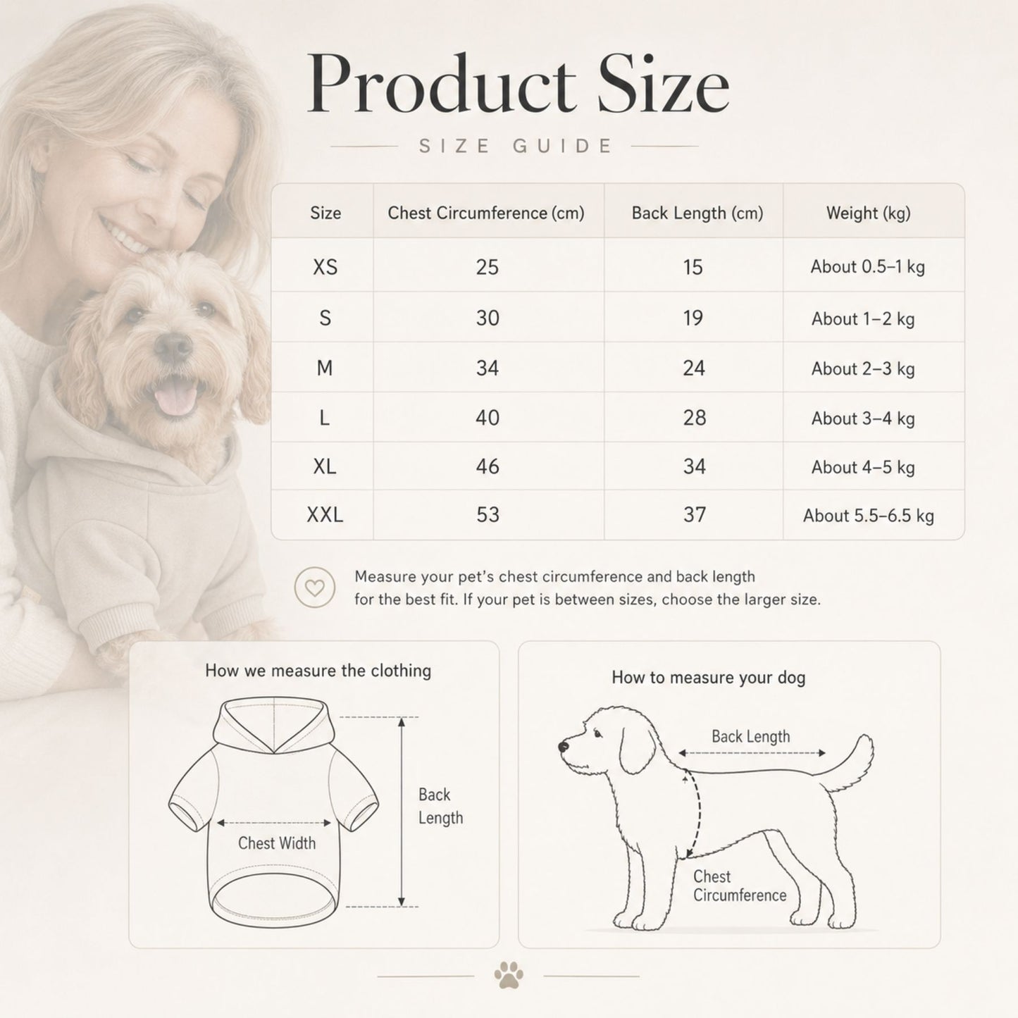 Dog Hoodie Sweater with Hood and Pocket, Soft Pet Clothes for Small Dogs