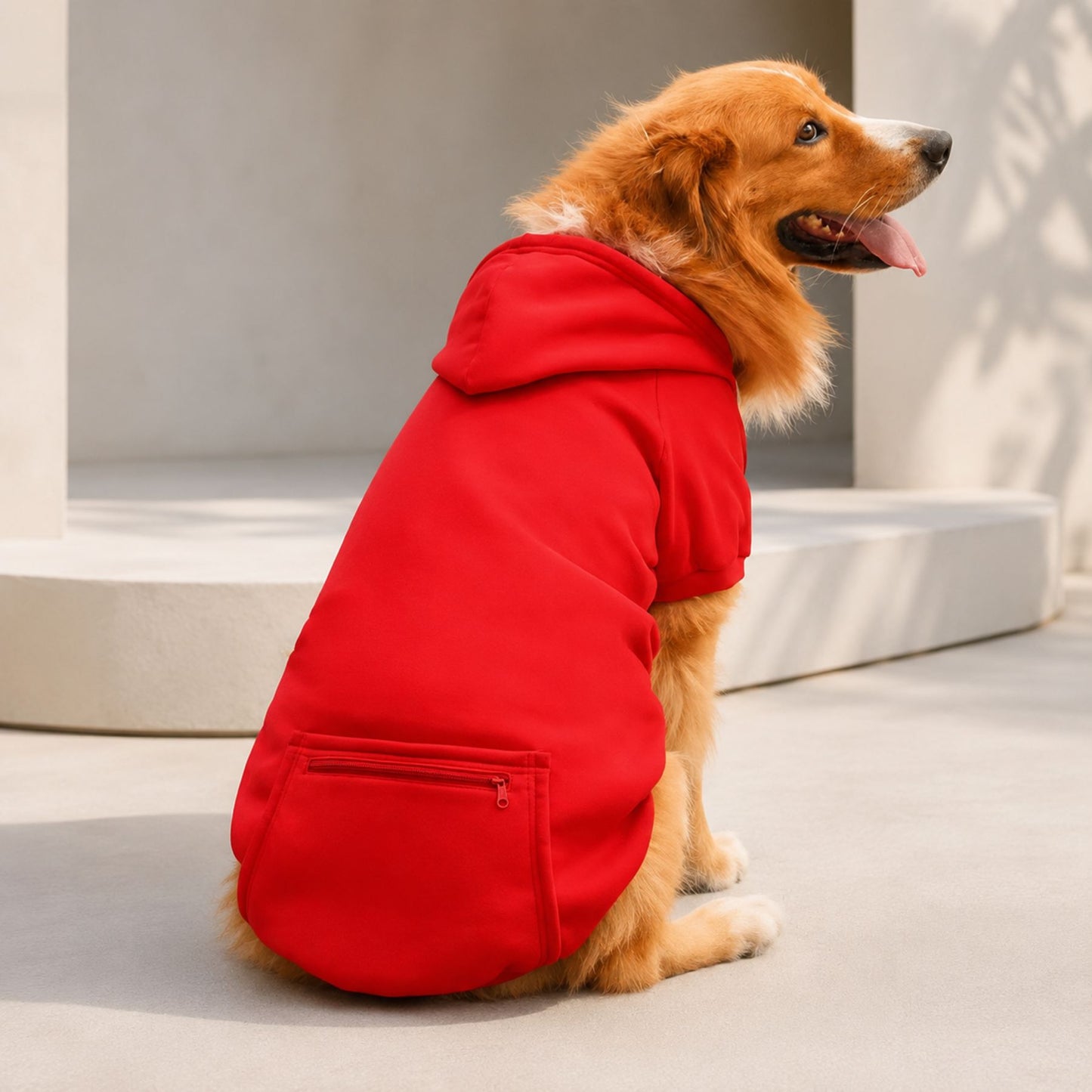 Dog Hoodie with Zippered Back Pocket – Soft Pet Sweatshirt for Small, Medium and Large Dogs