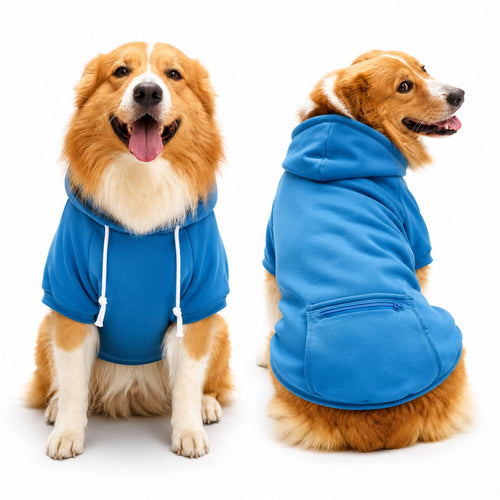 Dog Hoodie with Zippered Back Pocket – Soft Pet Sweatshirt for Small, Medium and Large Dogs