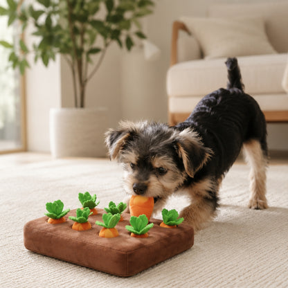Dog Snuffle Mat Plush Carrot Toy, Interactive Treat Hiding Mat for Dogs and Cats