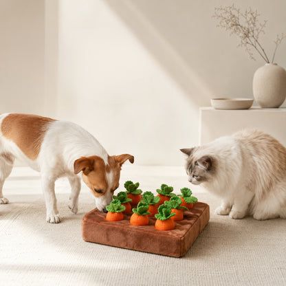 Dog Snuffle Mat Plush Carrot Toy, Interactive Treat Hiding Mat for Dogs and Cats