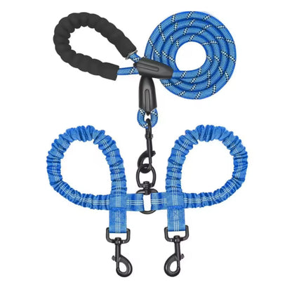 Dual Dog Lead Rope – Shock Absorbing Double Dog Leash with Comfort Handle