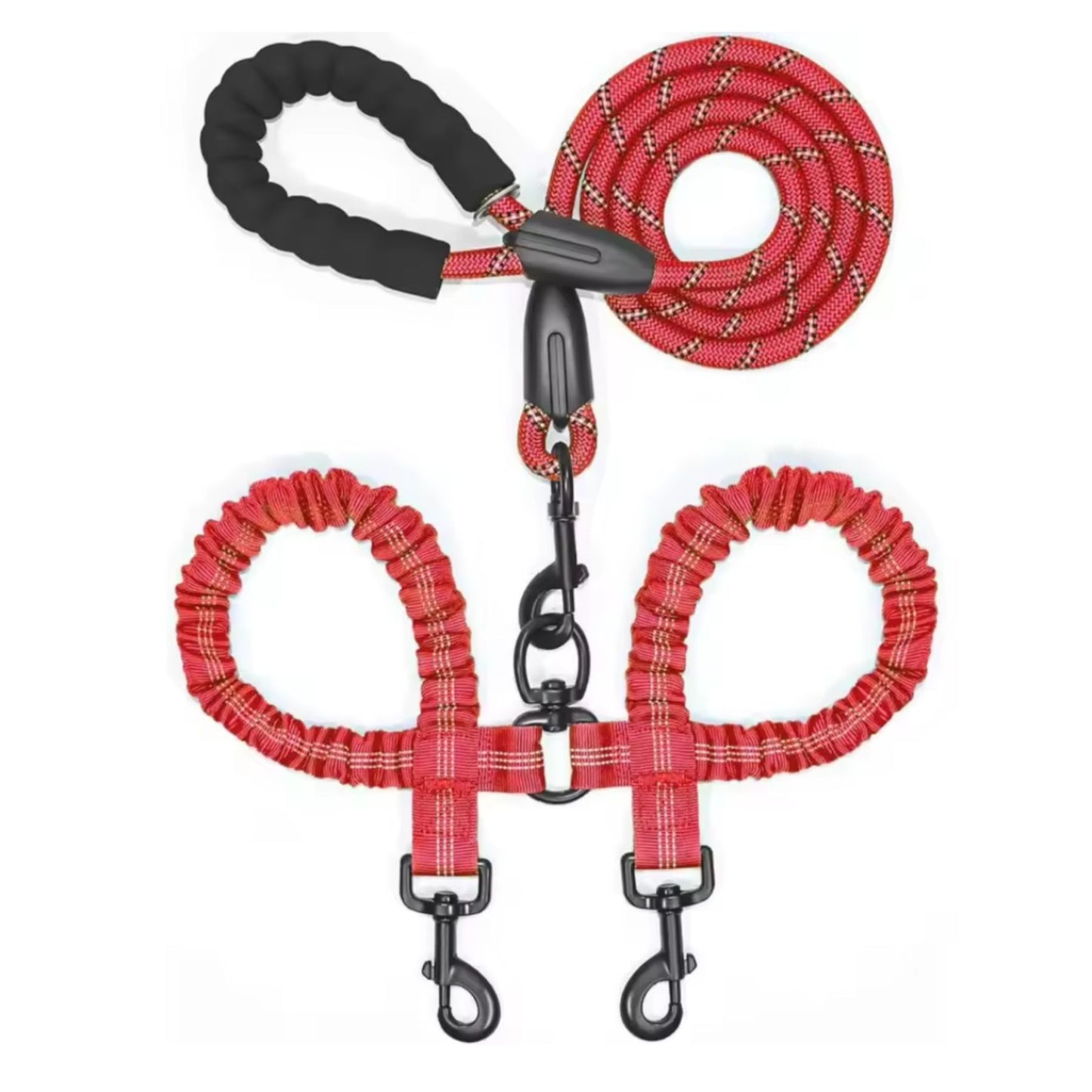 Dual Dog Lead Rope – Shock Absorbing Double Dog Leash with Comfort Handle