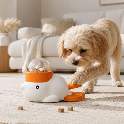 Duck-Shaped Dog and Cat Treat Dispenser Toy with Press Pedal – Interactive Slow Feeding Puzzle Feeder