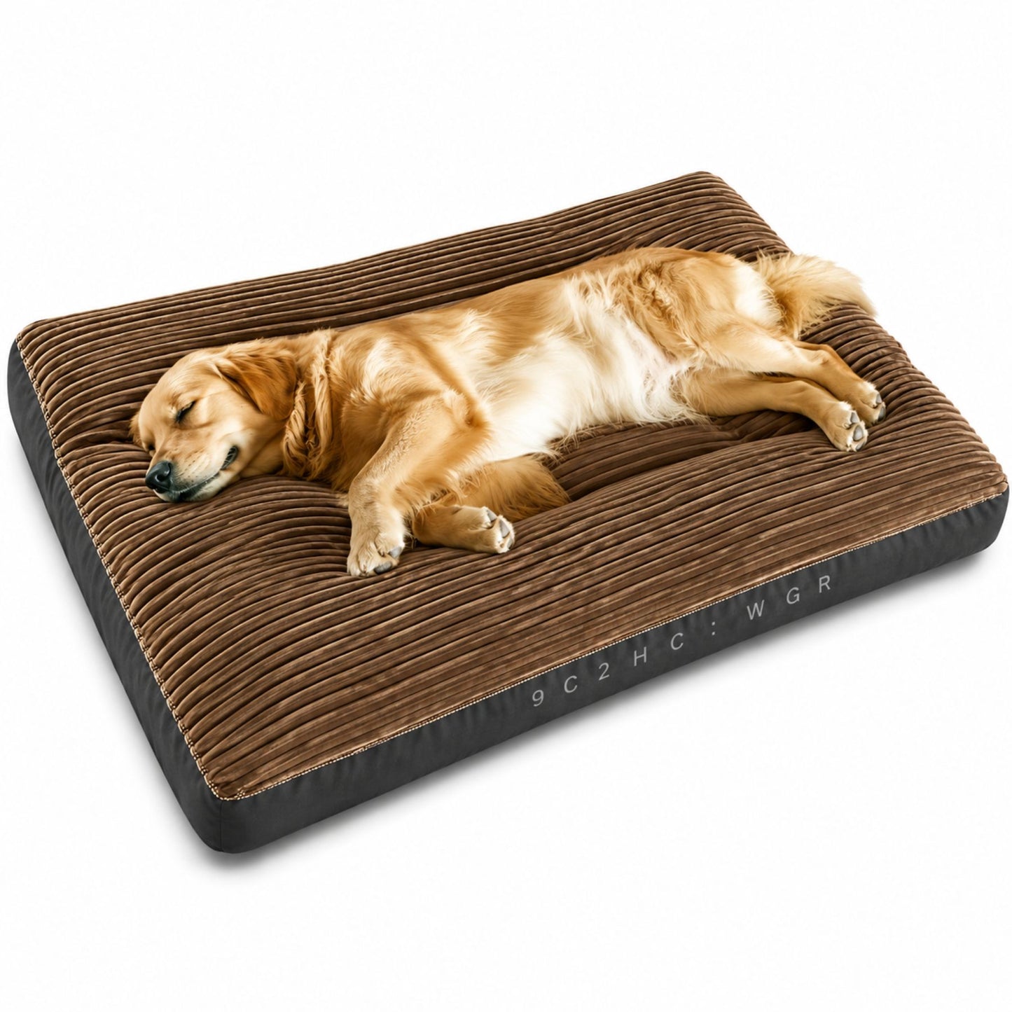 Extra Thick Washable Dog Bed Mat for Medium & Large Dogs – Ultra Soft Ribbed Plush Pet Mattress with Non-Slip Base