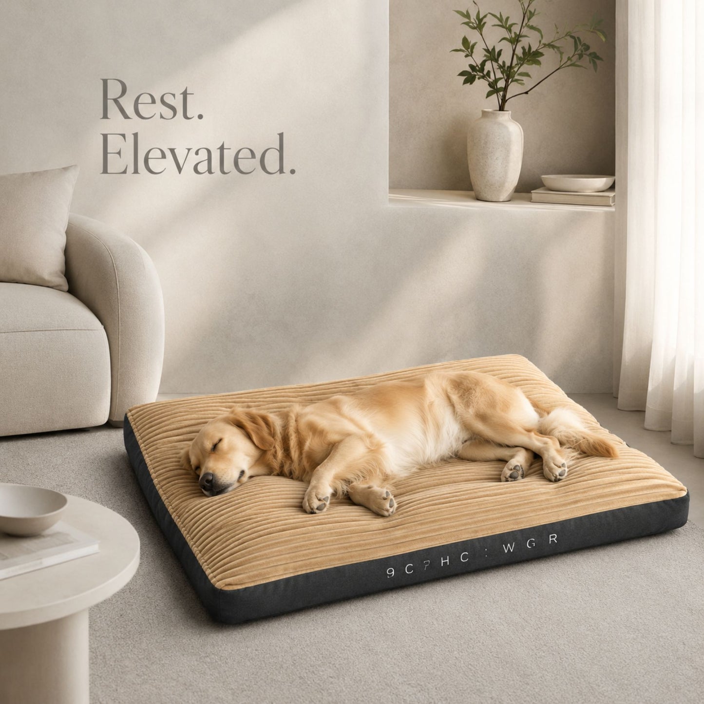 Extra Thick Washable Dog Bed Mat for Medium & Large Dogs – Ultra Soft Ribbed Plush Pet Mattress with Non-Slip Base