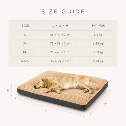 Extra Thick Washable Dog Bed Mat for Medium & Large Dogs – Ultra Soft Ribbed Plush Pet Mattress with Non-Slip Base