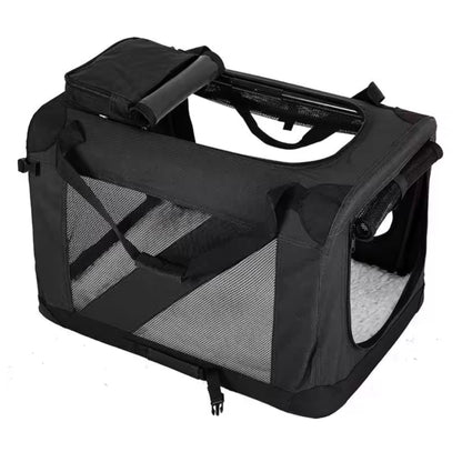 Foldable Dog Travel Crate & Soft-Sided Pet Carrier with Mesh Panels for Dogs and Cats