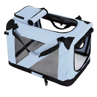 Foldable Dog Travel Crate & Soft-Sided Pet Carrier with Mesh Panels for Dogs and Cats