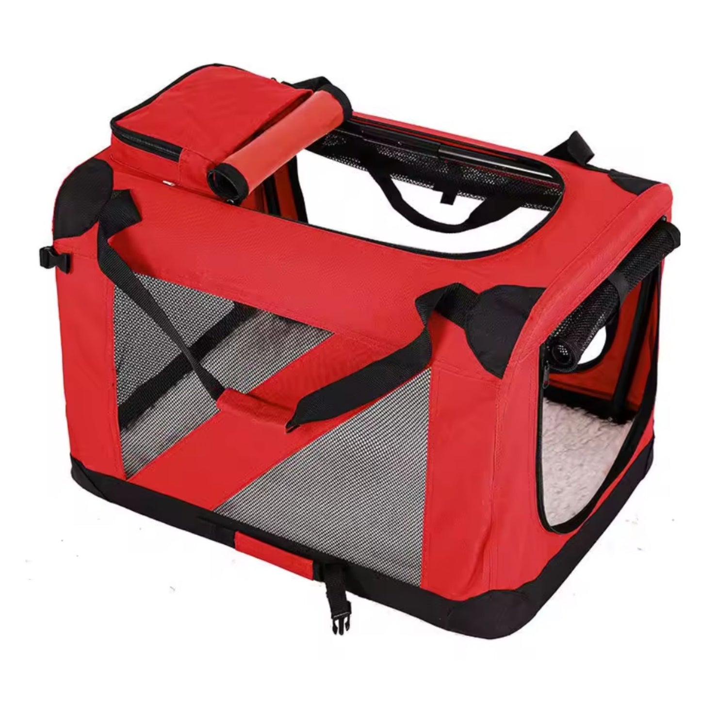 Foldable Dog Travel Crate & Soft-Sided Pet Carrier with Mesh Panels for Dogs and Cats