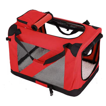 Foldable Dog Travel Crate & Soft-Sided Pet Carrier with Mesh Panels for Dogs and Cats