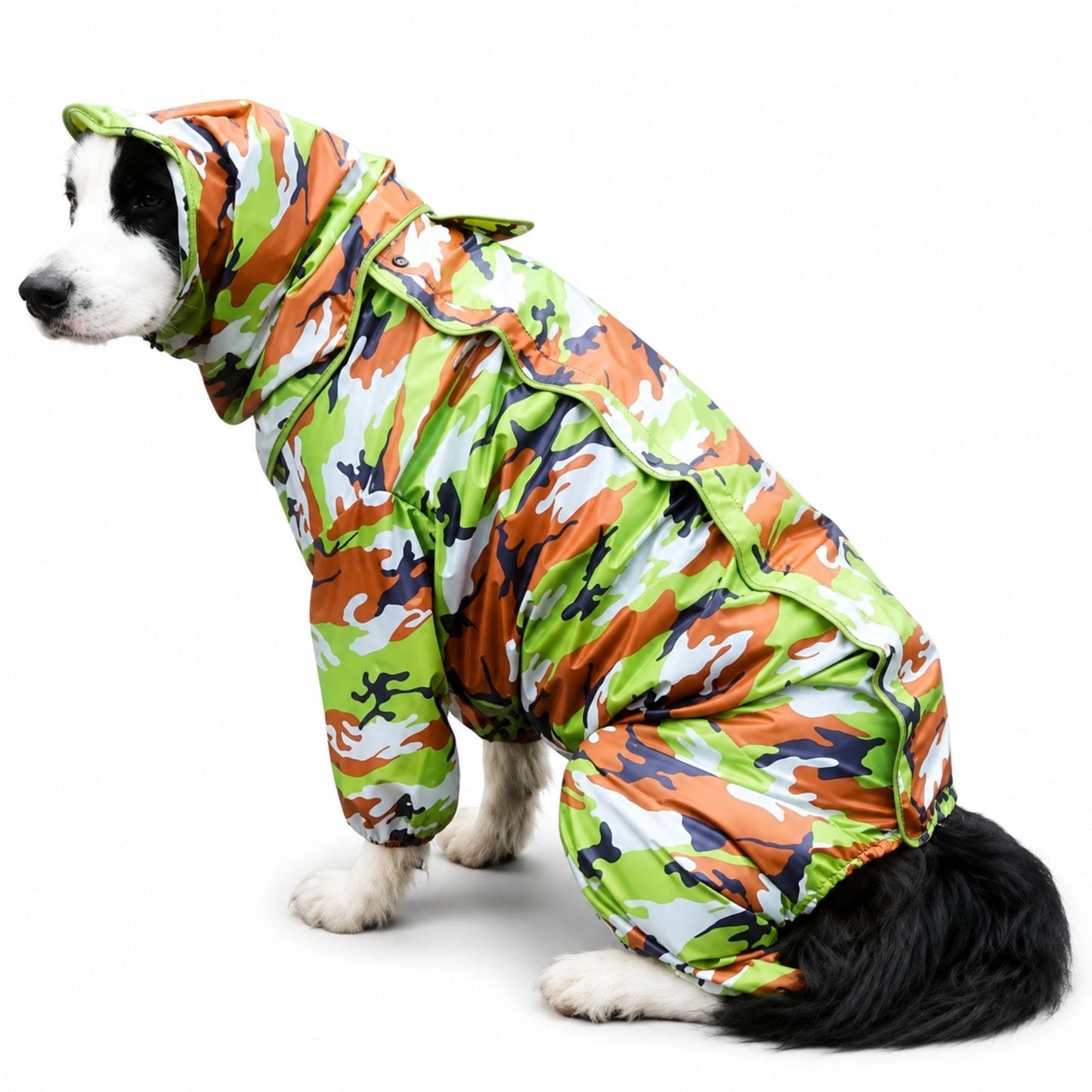 Full-Coverage Dog Raincoat with Hood and Leg Protection
