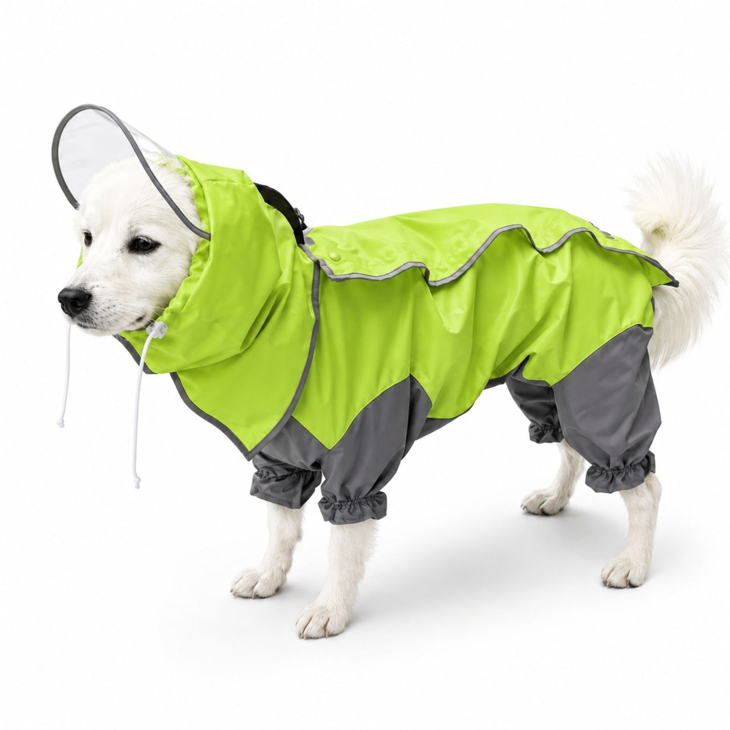 Full-Coverage Dog Raincoat with Hood and Leg Protection