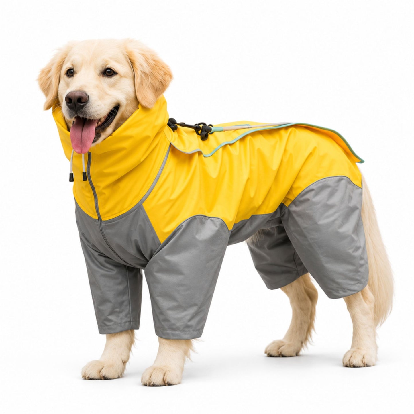 Full-Coverage Dog Raincoat with Hood and Leg Protection