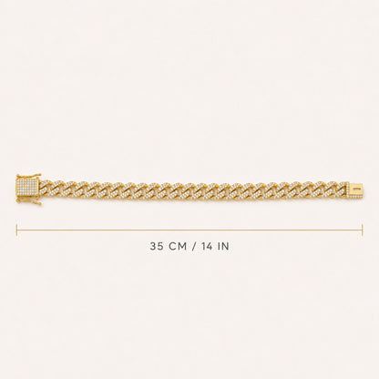 Gold-Tone Rhinestone Cuban Link Pet Chain Collar for Dogs and Cats – Decorative Pet Necklace