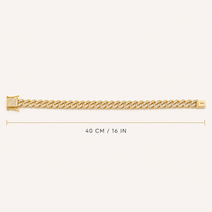 Gold-Tone Rhinestone Cuban Link Pet Chain Collar for Dogs and Cats – Decorative Pet Necklace