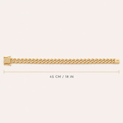 Gold-Tone Rhinestone Cuban Link Pet Chain Collar for Dogs and Cats – Decorative Pet Necklace