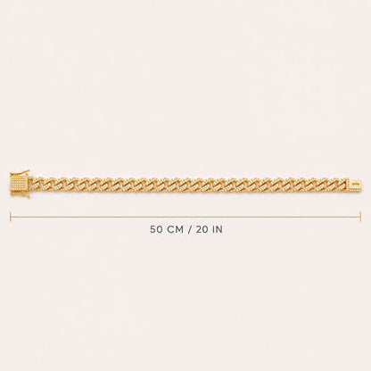 Gold-Tone Rhinestone Cuban Link Pet Chain Collar for Dogs and Cats – Decorative Pet Necklace