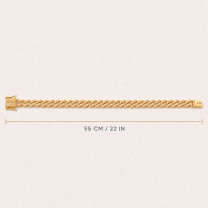 Gold-Tone Rhinestone Cuban Link Pet Chain Collar for Dogs and Cats – Decorative Pet Necklace