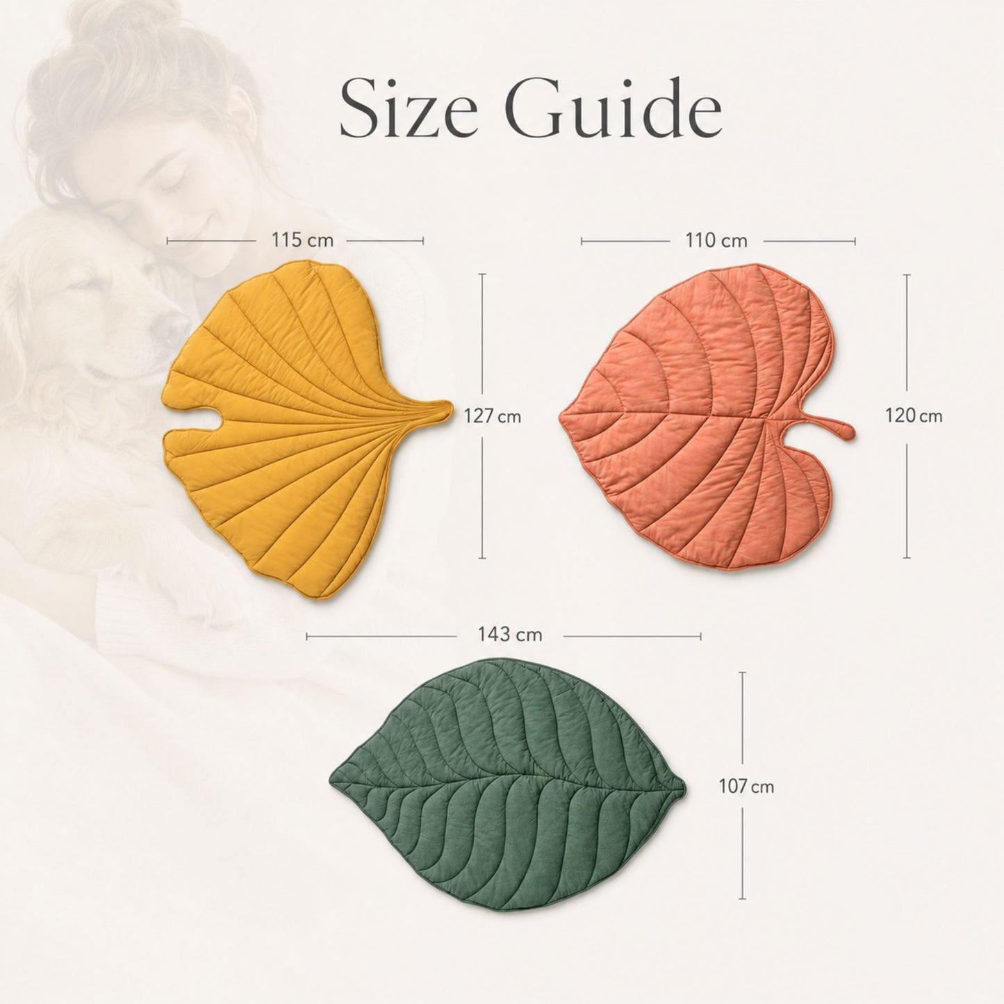 Leaf-Shaped Quilted Pet Mat for Dogs and Cats – Machine-Washable Floor, Bed and Sofa Mat