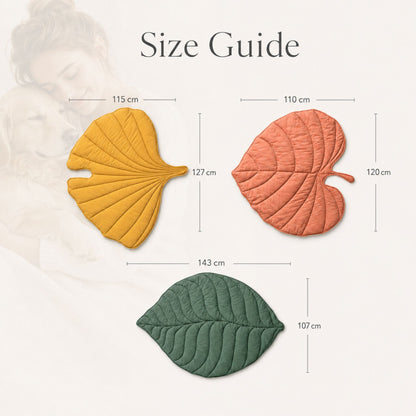 Leaf-Shaped Quilted Pet Mat for Dogs and Cats – Machine-Washable Floor, Bed and Sofa Mat