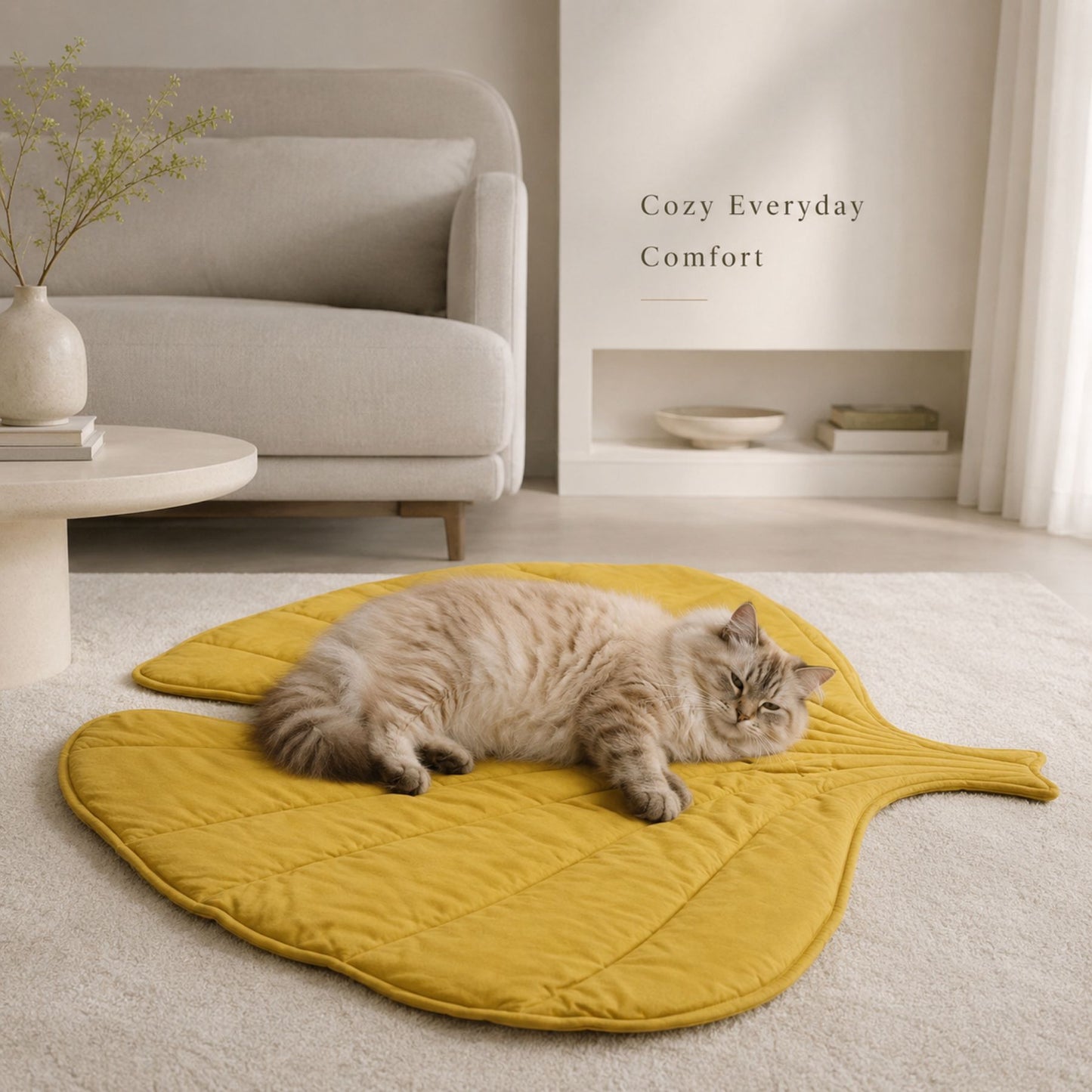 Leaf-Shaped Quilted Pet Mat for Dogs and Cats – Machine-Washable Floor, Bed and Sofa Mat