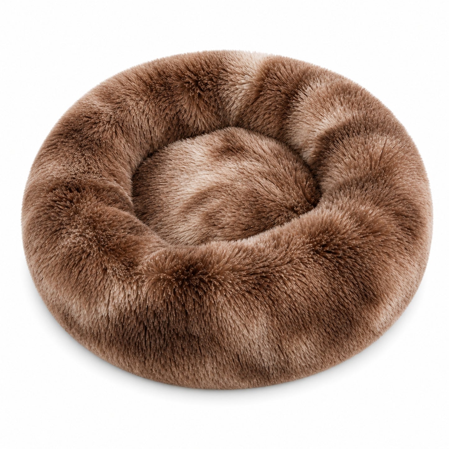 Luxury Calming Donut Dog Bed – Soft Faux Fur Washable Pet Bed for Small, Medium & Large Dogs and Cats