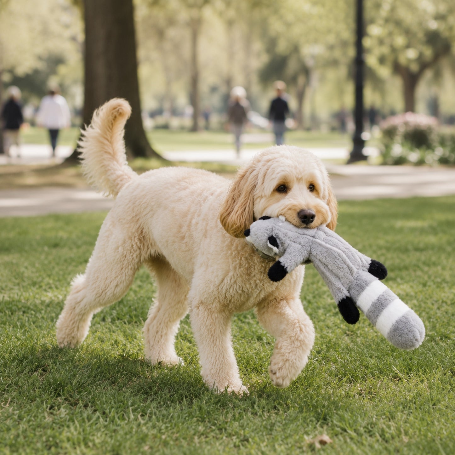 Squeaky Plush Dog Toy with Crinkle Sound and Animal Design No-Stuffing