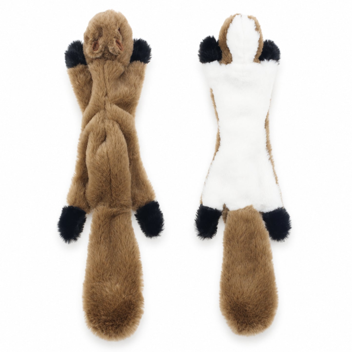 Squeaky Plush Dog Toy with Crinkle Sound and Animal Design No-Stuffing
