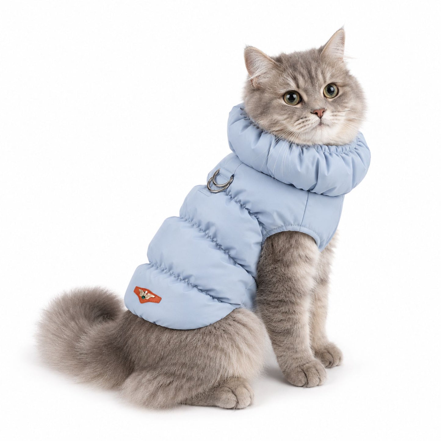Padded Winter Dog and Cat Coat with Leash Ring – Warm Pet Jacket for Small Pets